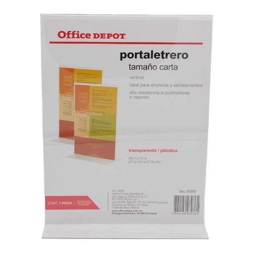 [000994] Portaletrero Vertical Acrilico T/ Carta Office Depot