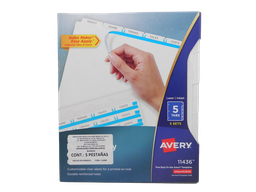 [001176] Separador Carton Blanco C/ 5 Avery